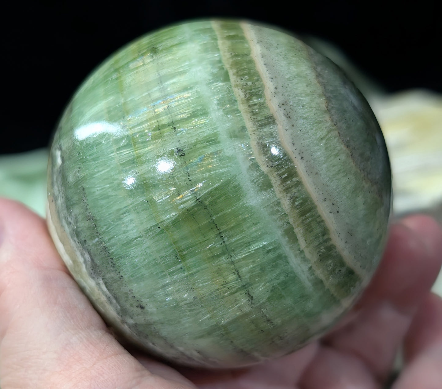 High Quality Kiwi Calcite Sphere