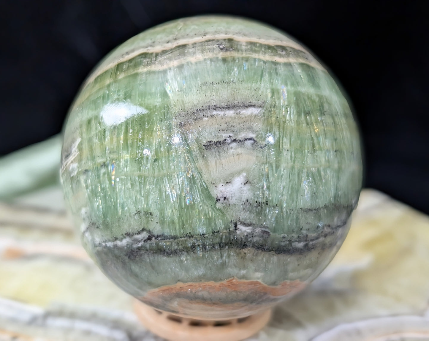 High Quality Kiwi Calcite Sphere