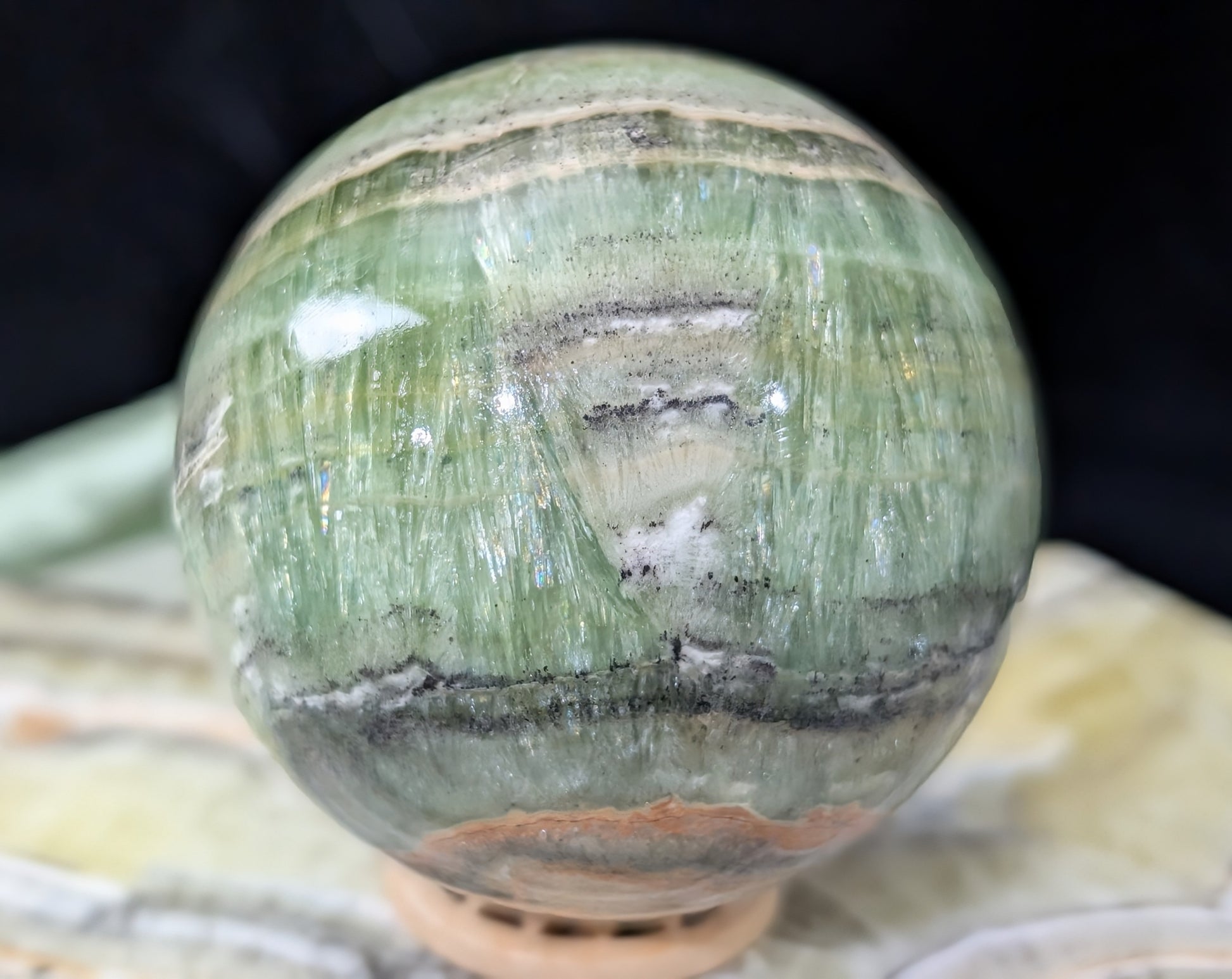 High Quality Kiwi Calcite Sphere