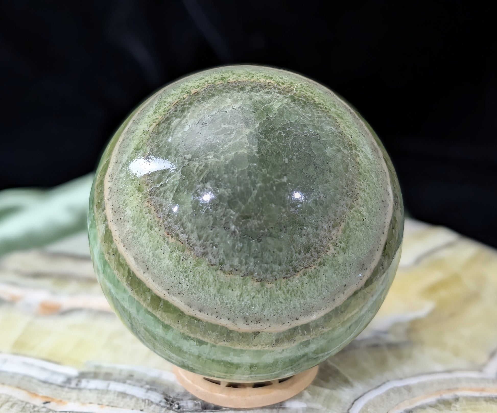 High Quality Kiwi Calcite Sphere