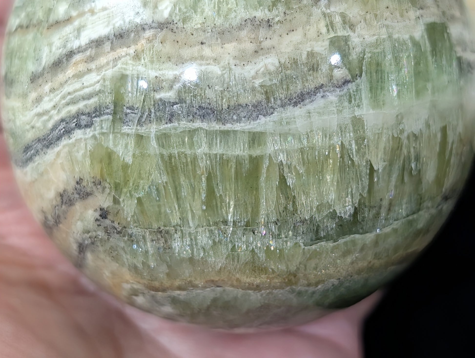 High Quality Kiwi Calcite Sphere