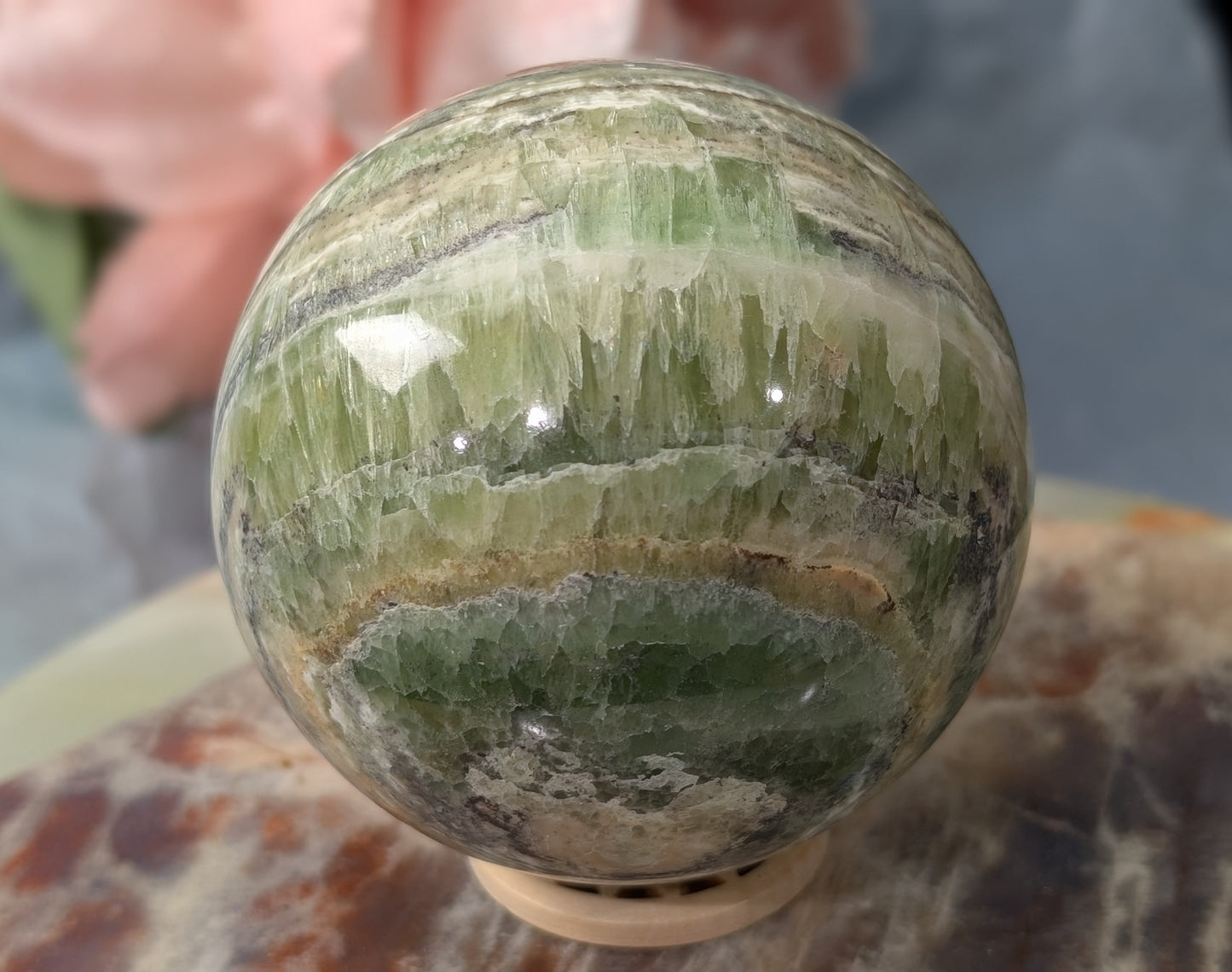 High Quality Kiwi Calcite Sphere