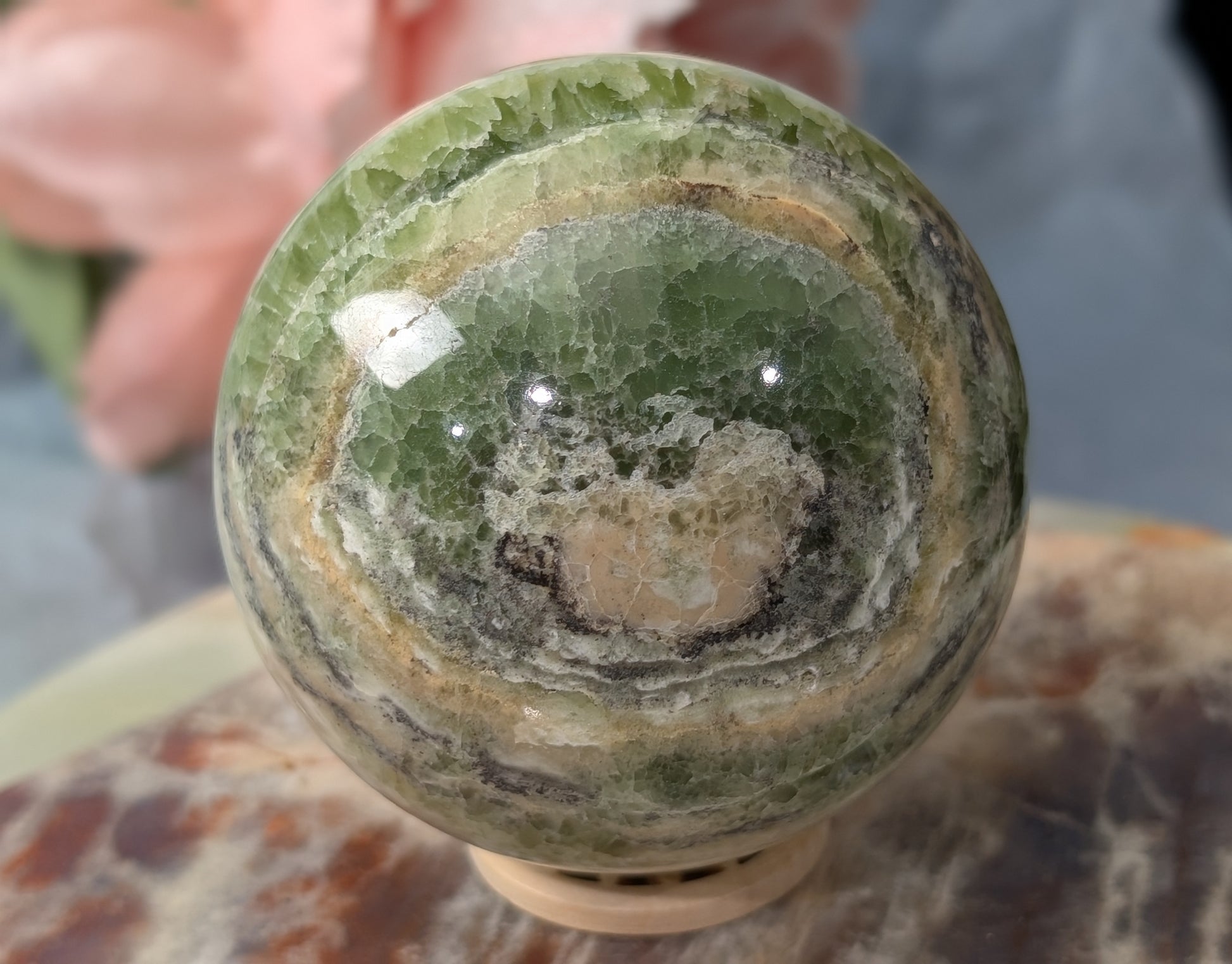 High Quality Kiwi Calcite Sphere
