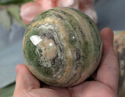 High Quality Kiwi Calcite Sphere