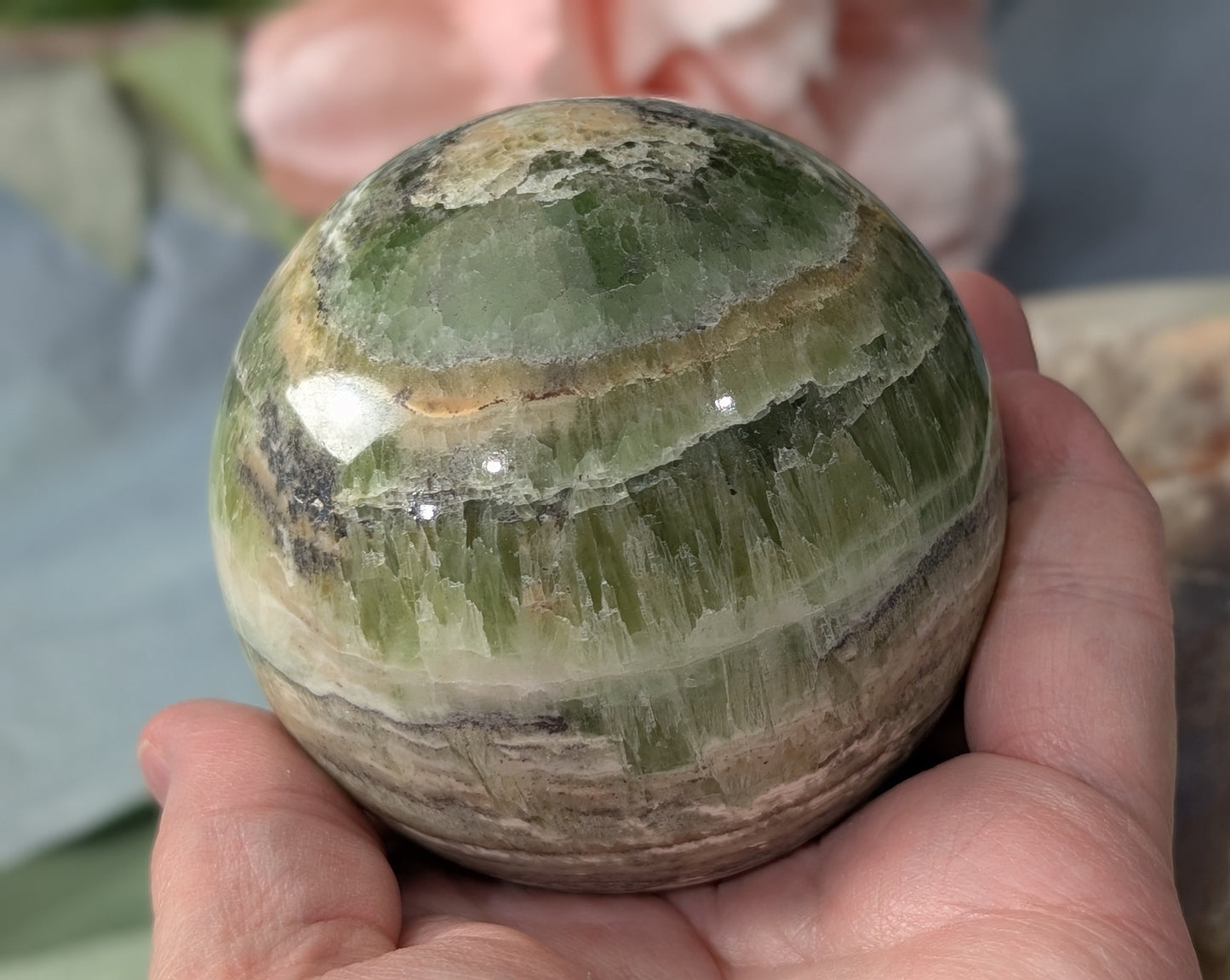 High Quality Kiwi Calcite Sphere