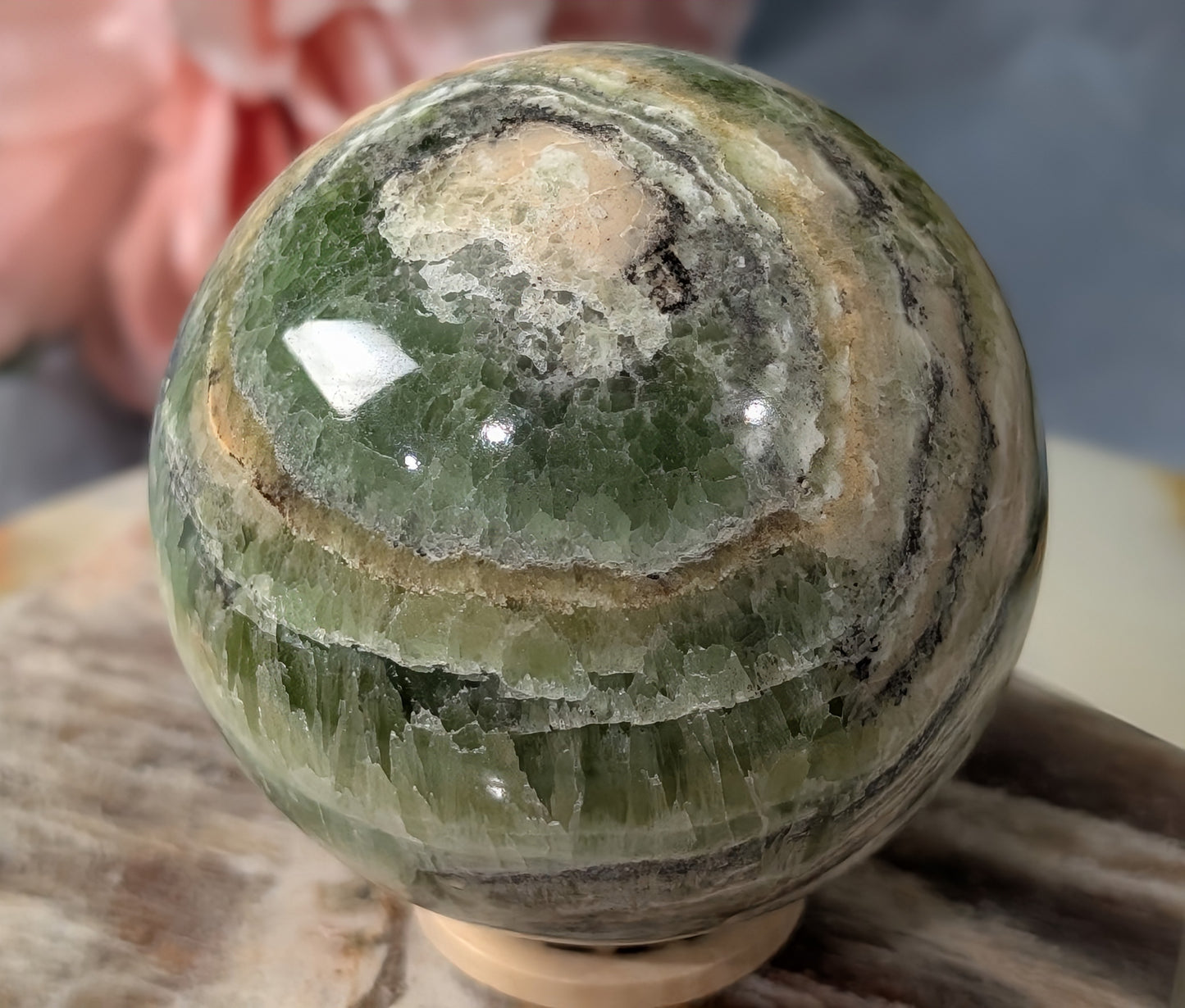 High Quality Kiwi Calcite Sphere