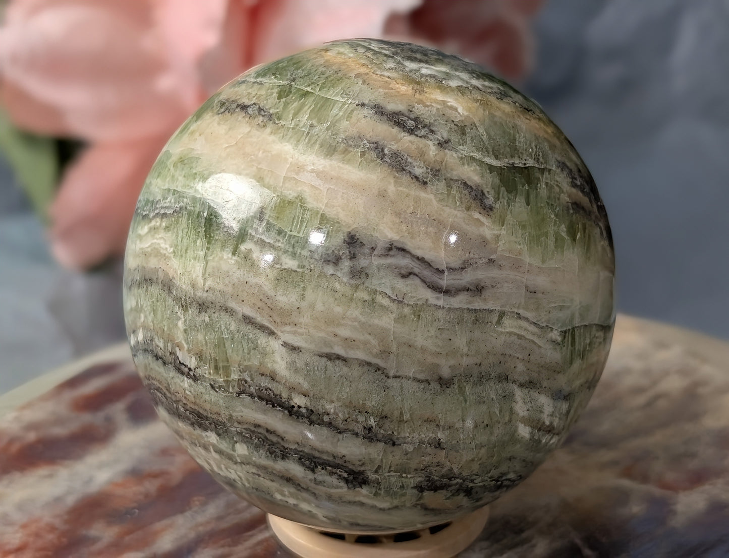 High Quality Kiwi Calcite Sphere