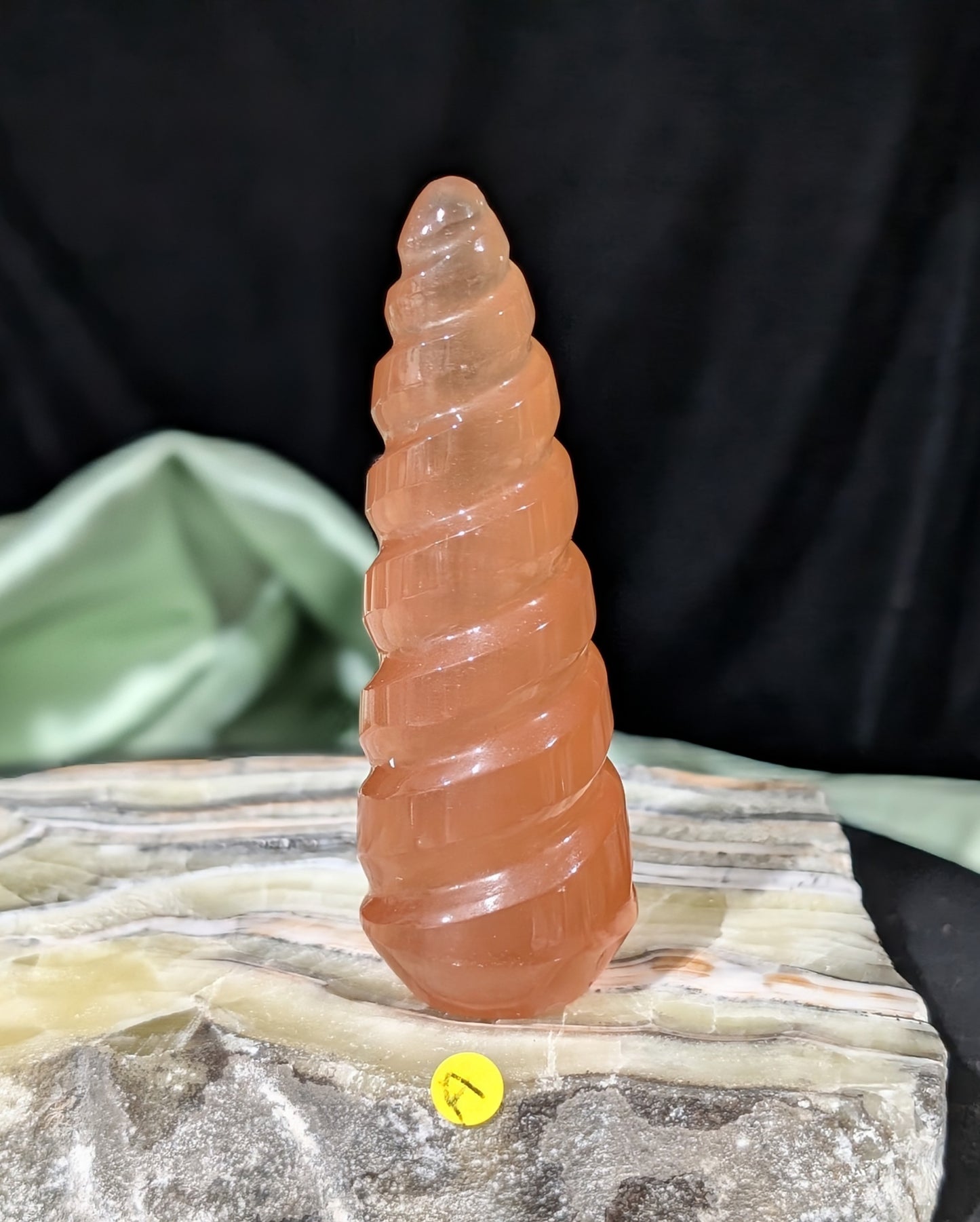 Honey Calcite Unicorn Horn