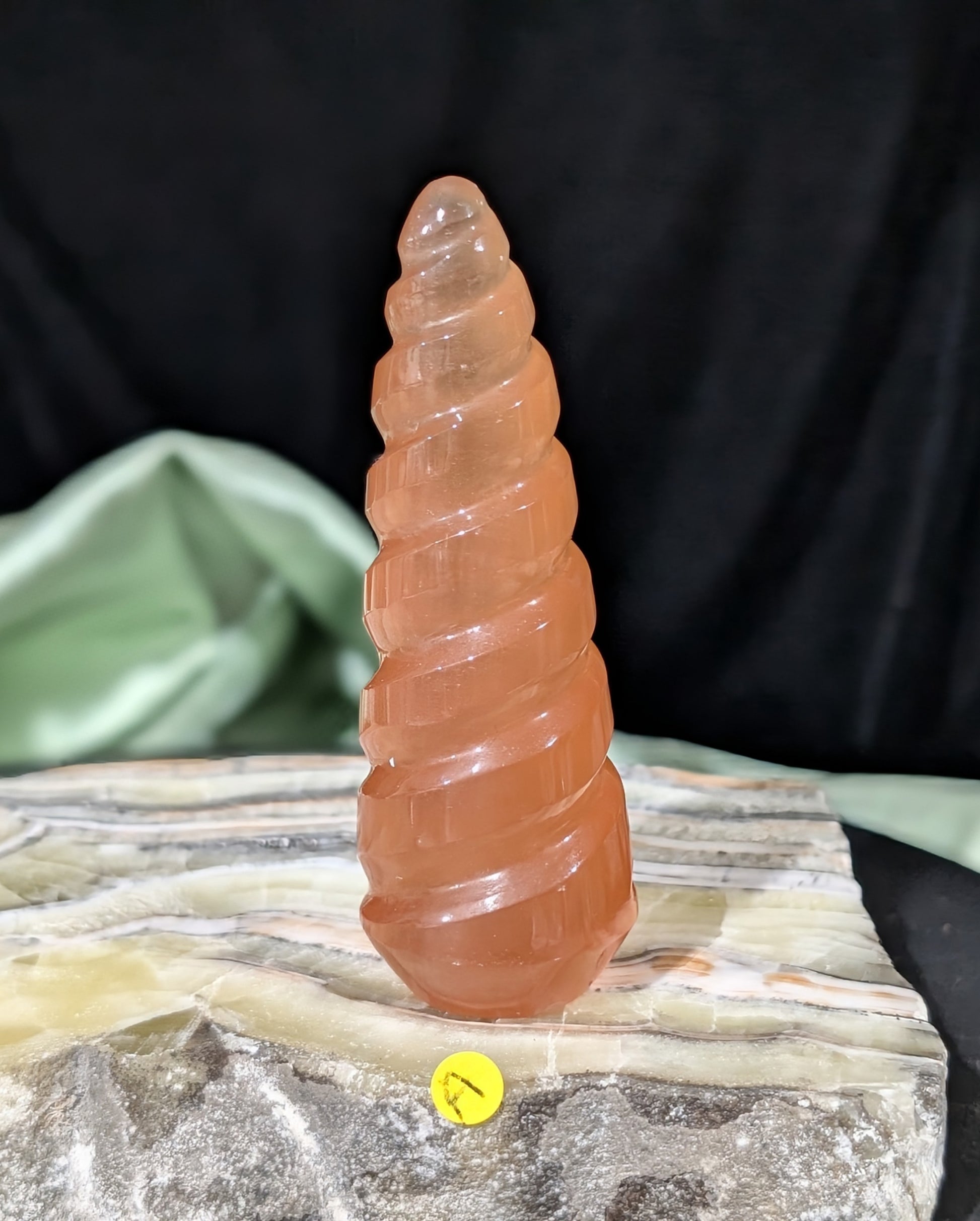 Honey Calcite Unicorn Horn