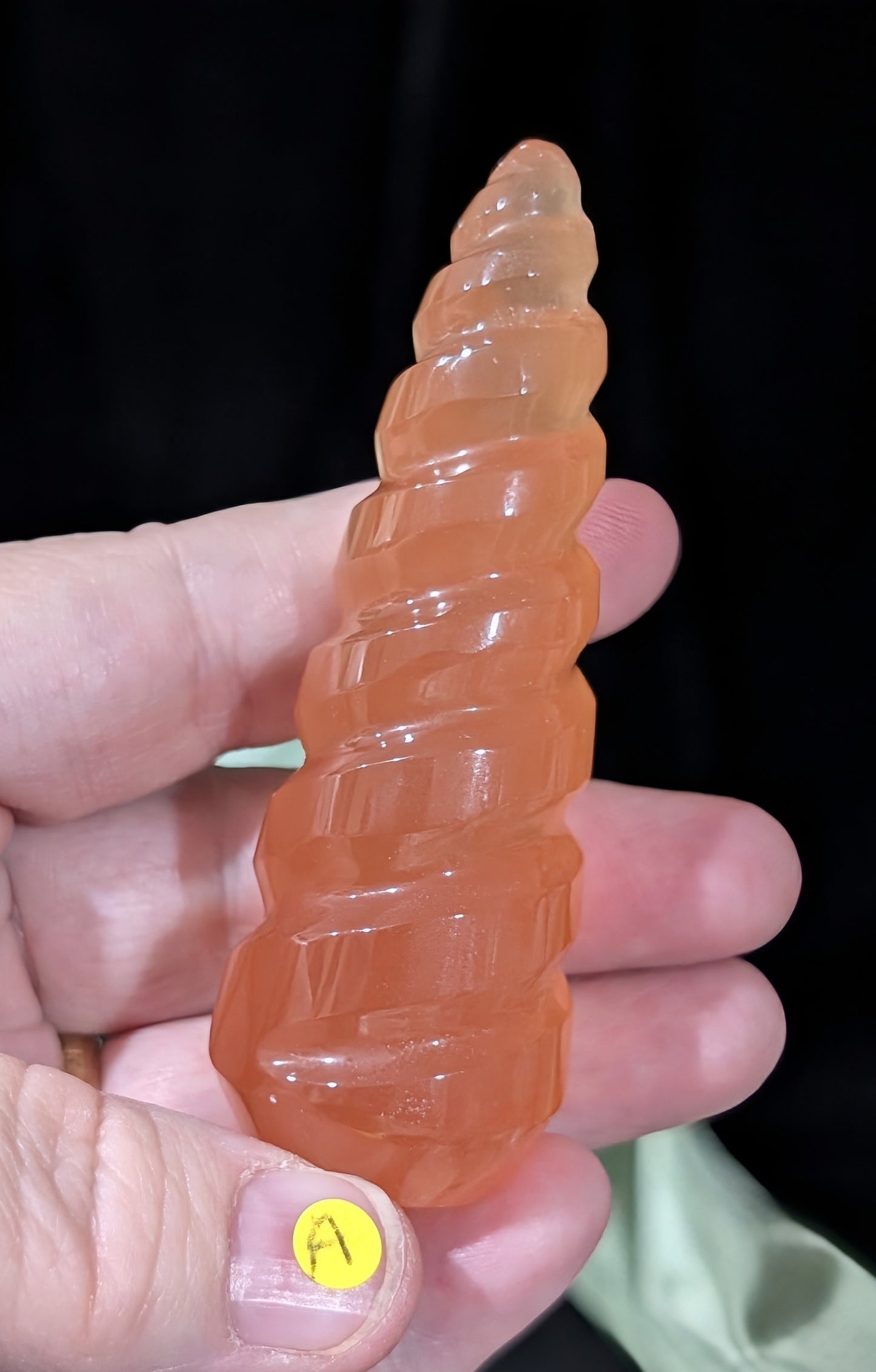 Honey Calcite Unicorn Horn