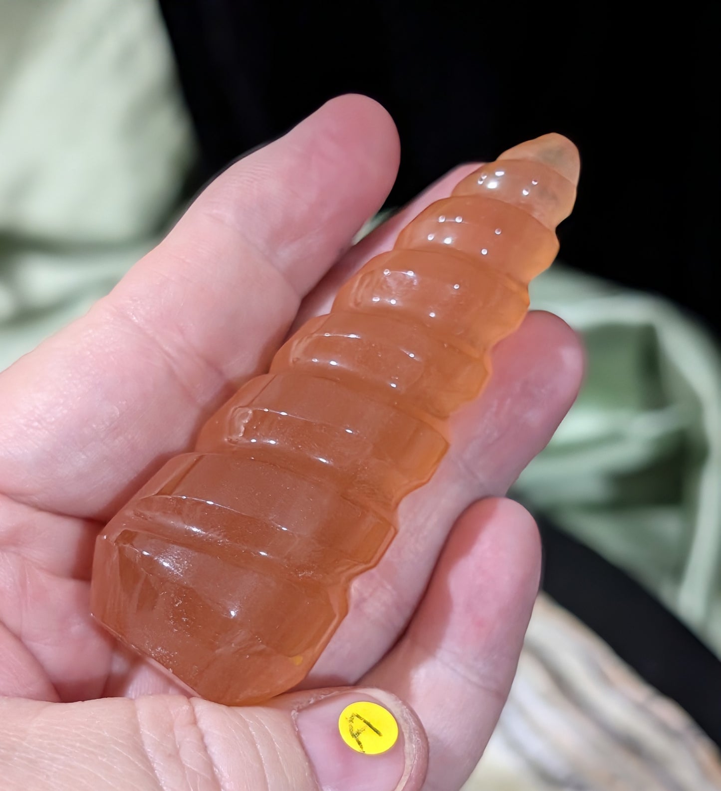 Honey Calcite Unicorn Horn