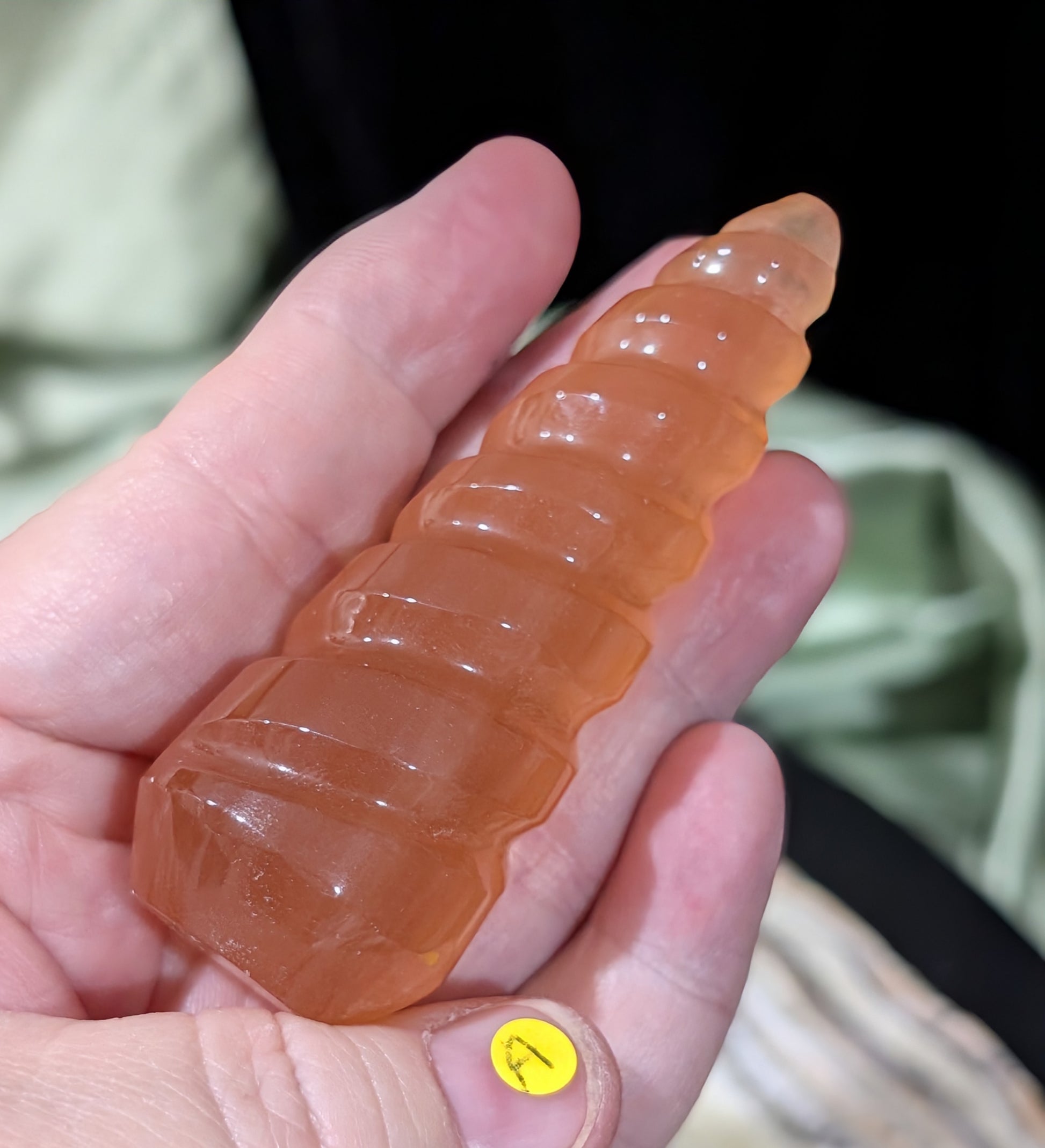 Honey Calcite Unicorn Horn
