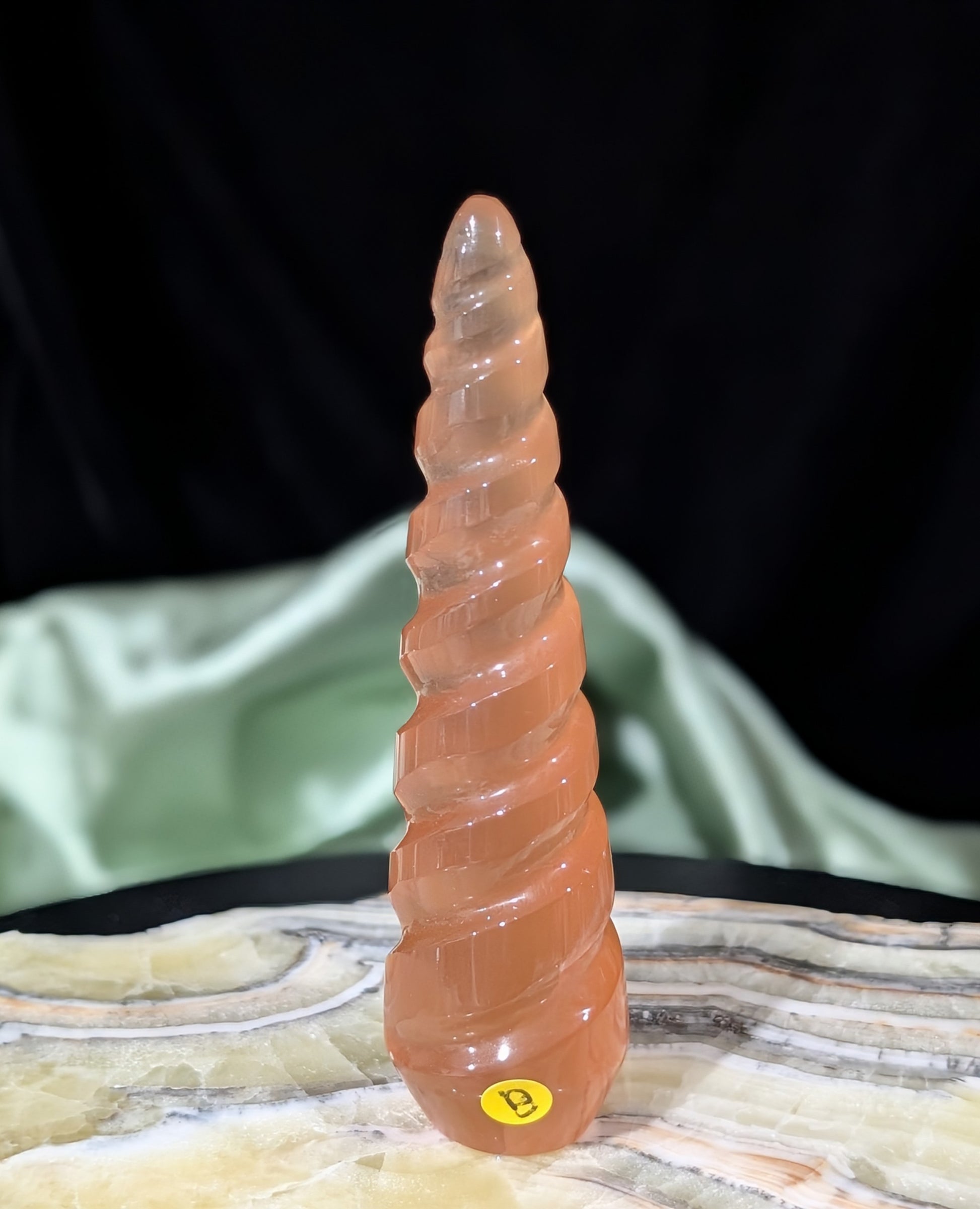 Honey Calcite Unicorn Horn