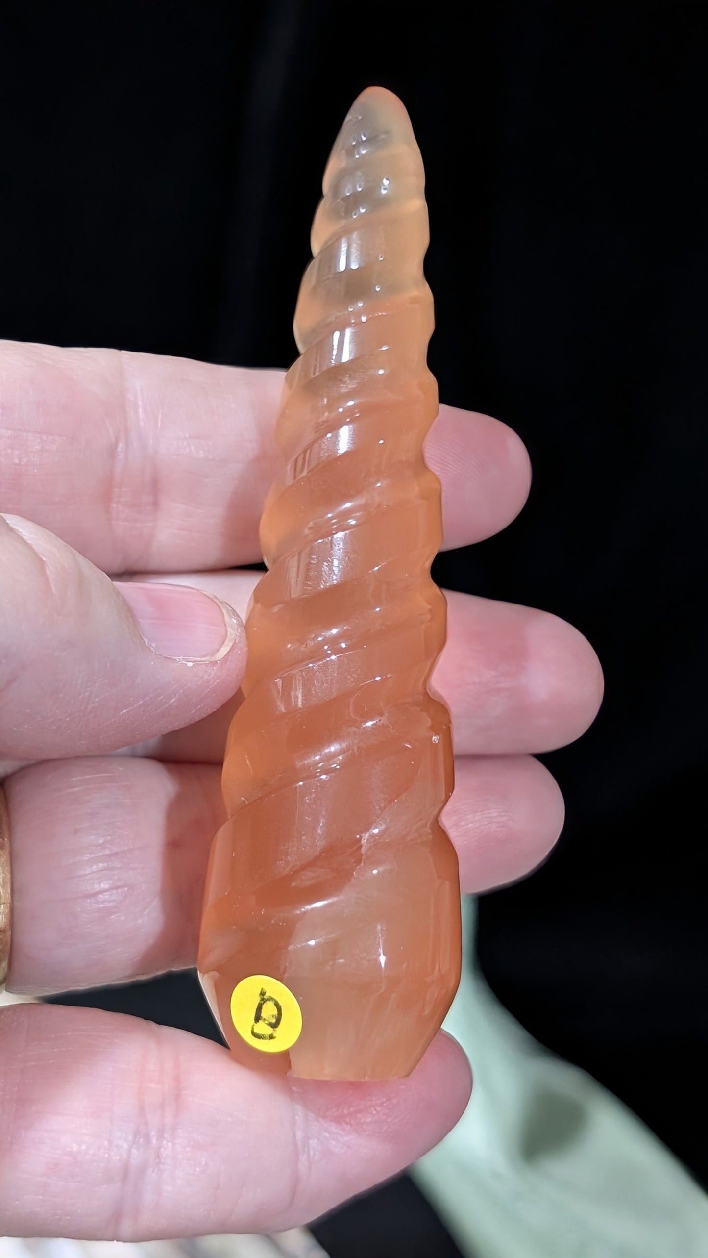 Honey Calcite Unicorn Horn