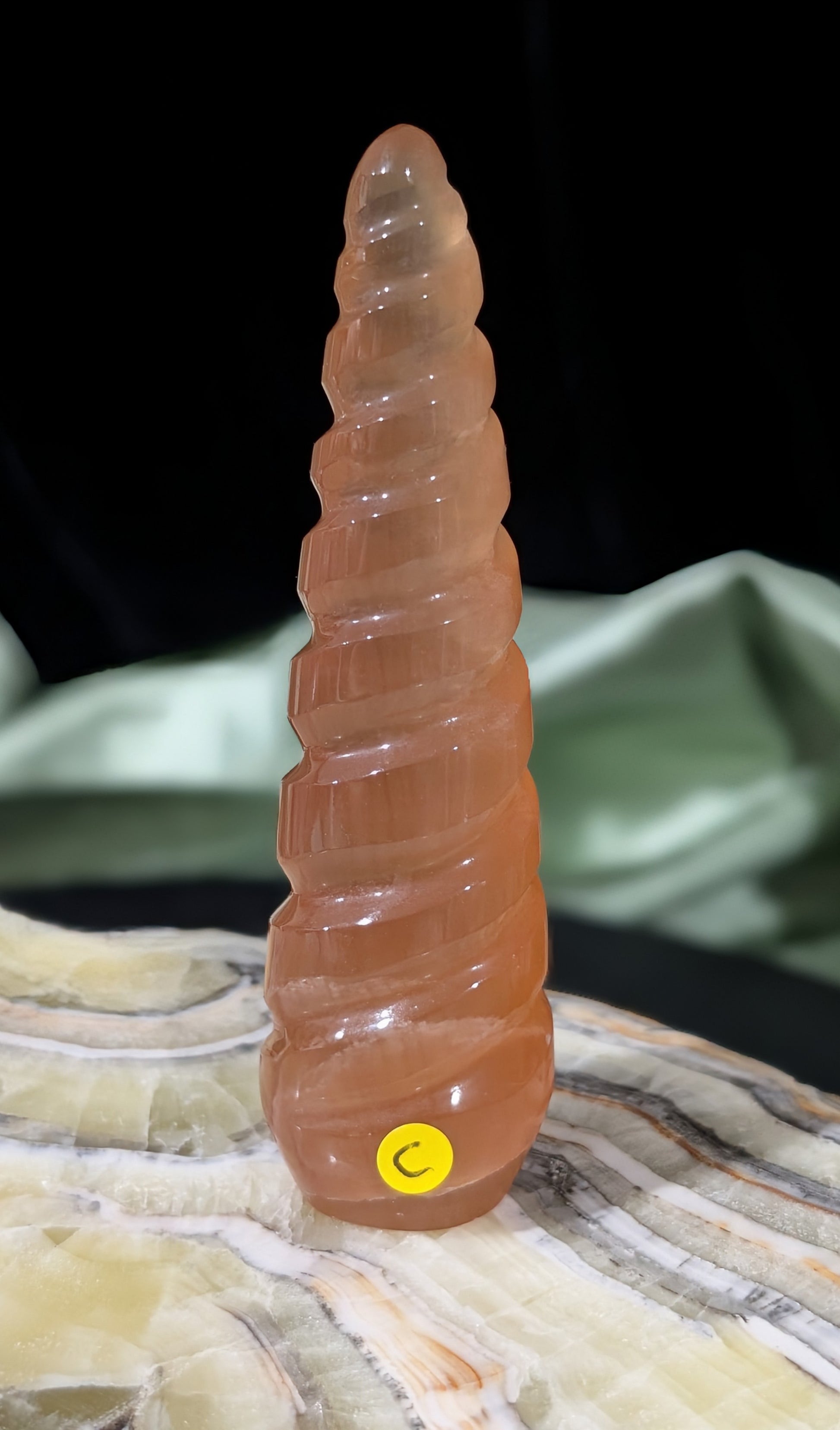 Honey Calcite Unicorn Horn