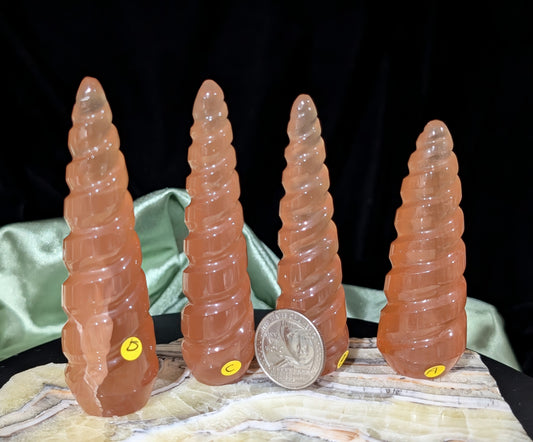 Honey Calcite Unicorn Horns