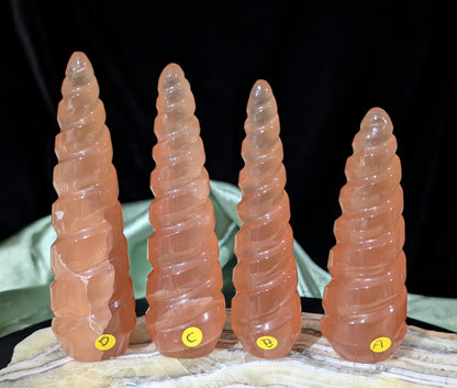 Honey Calcite Unicorn Horns