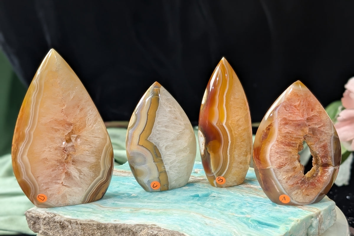 Indonesian Honey Agate Flames