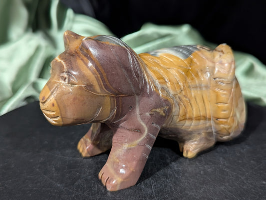 Hand Carved Jasper Cat Figurine