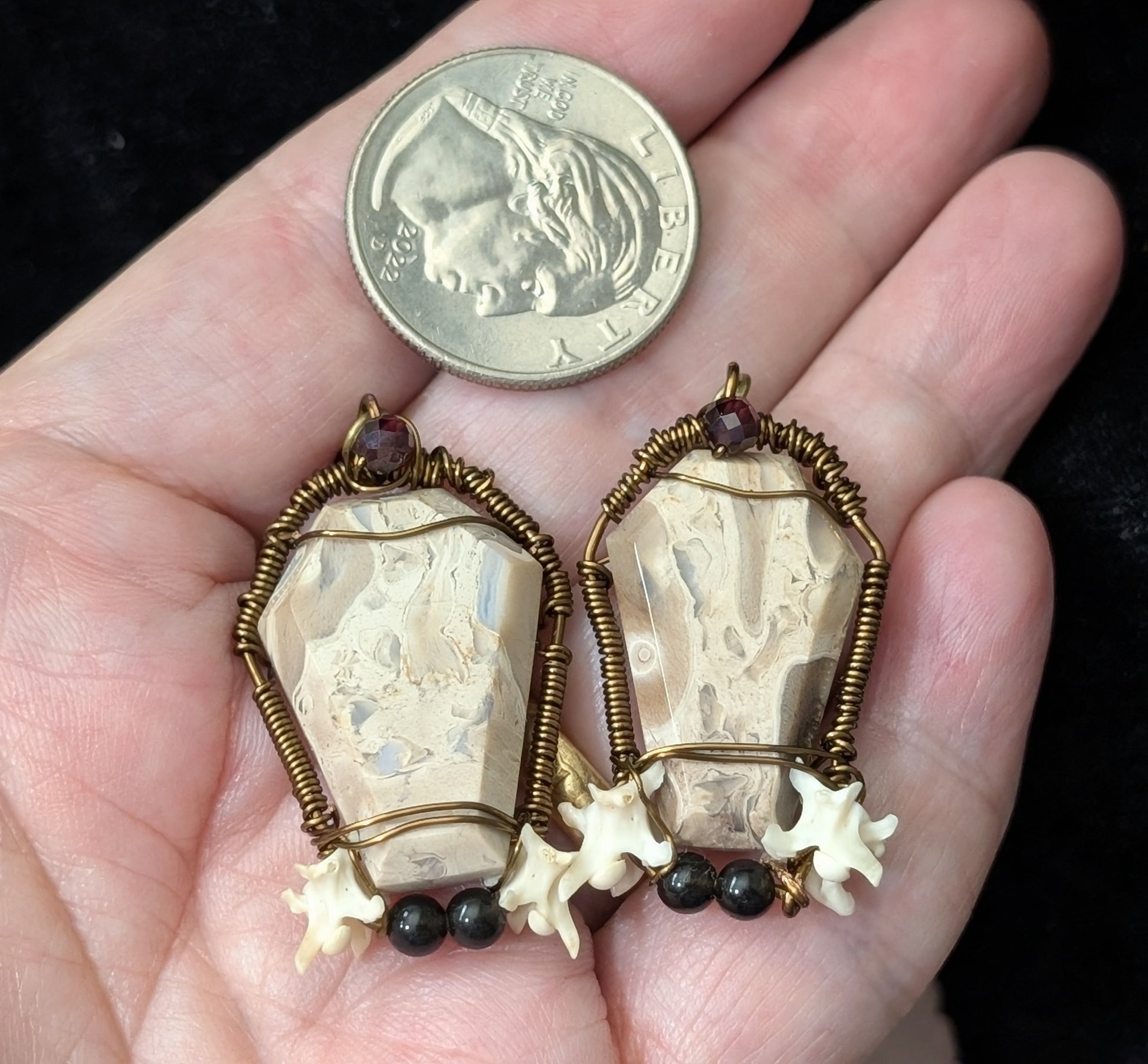 Jasper Crystal Casket Dangle Earrings
