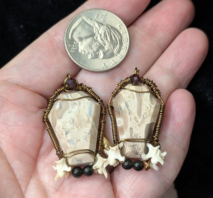 Jasper Crystal Casket Dangle Earrings