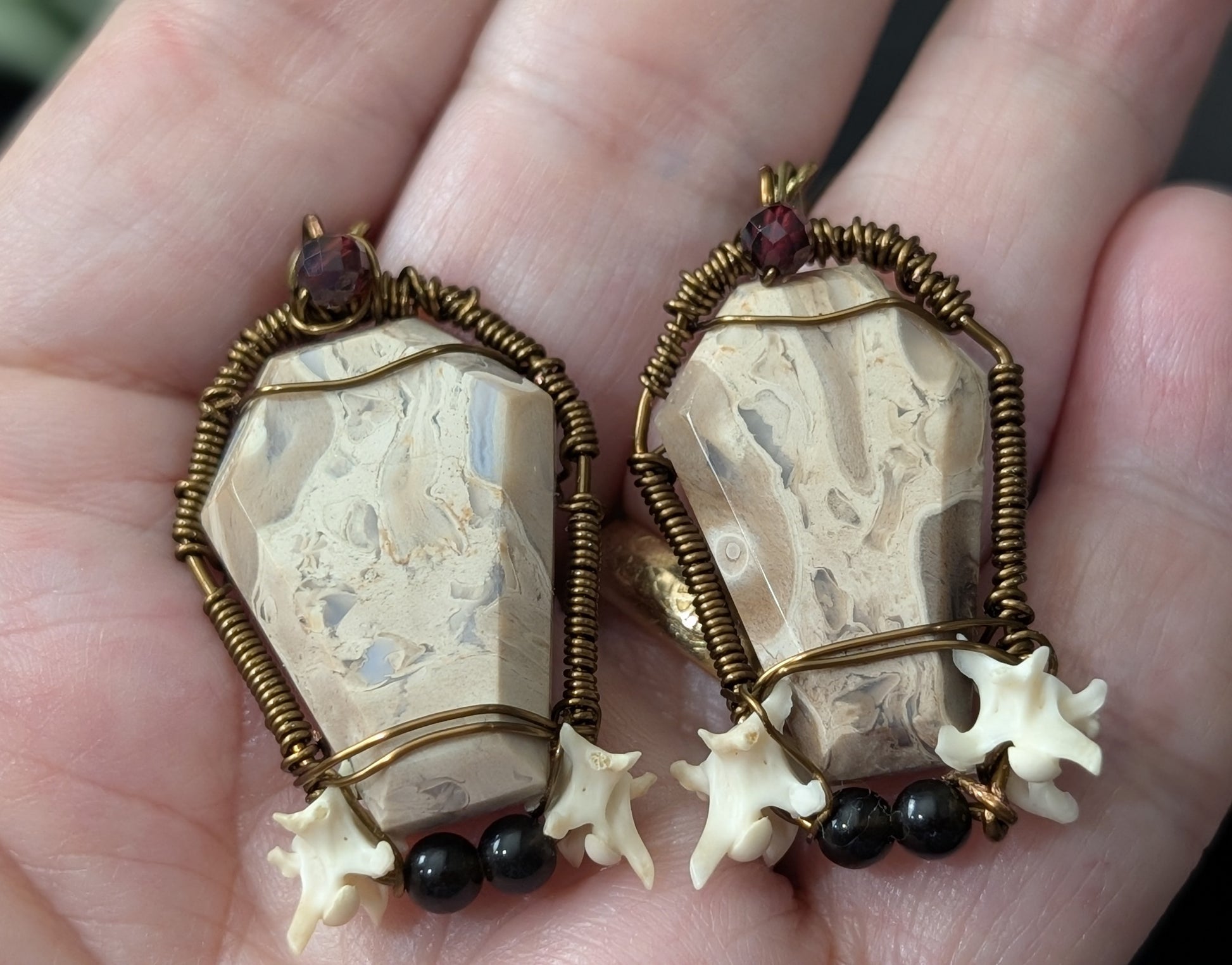 Jasper Crystal Casket Dangle Earrings