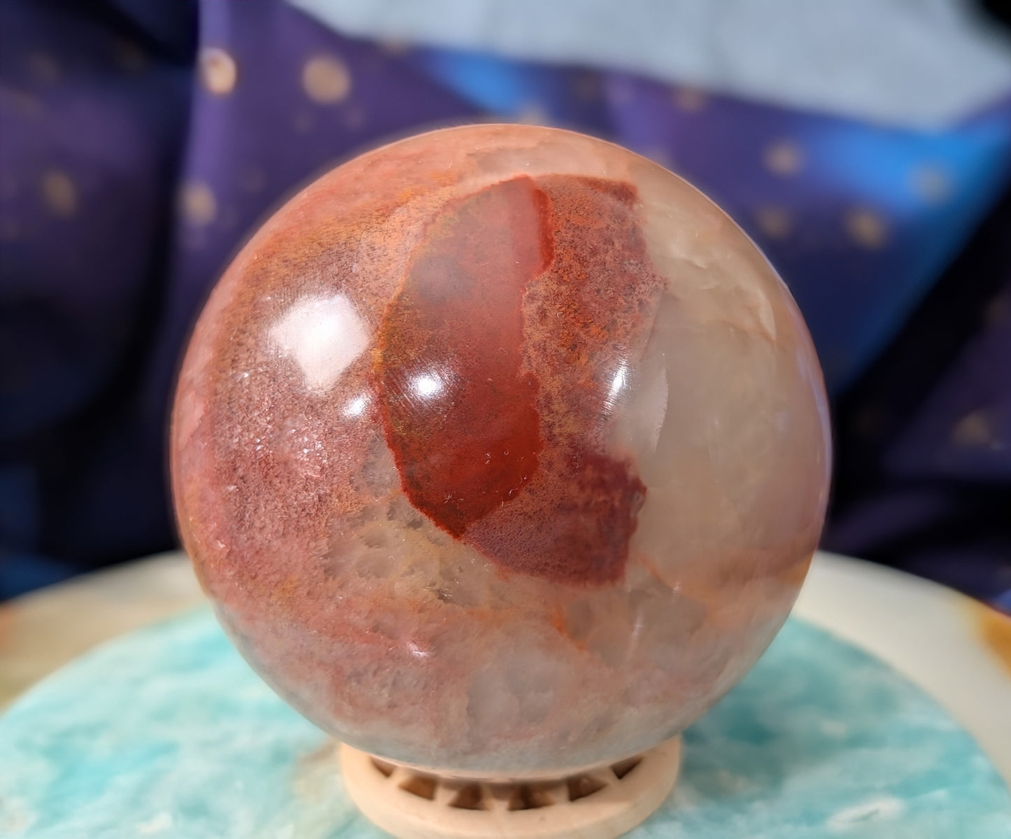 Juicy Peach Calcite Sphere