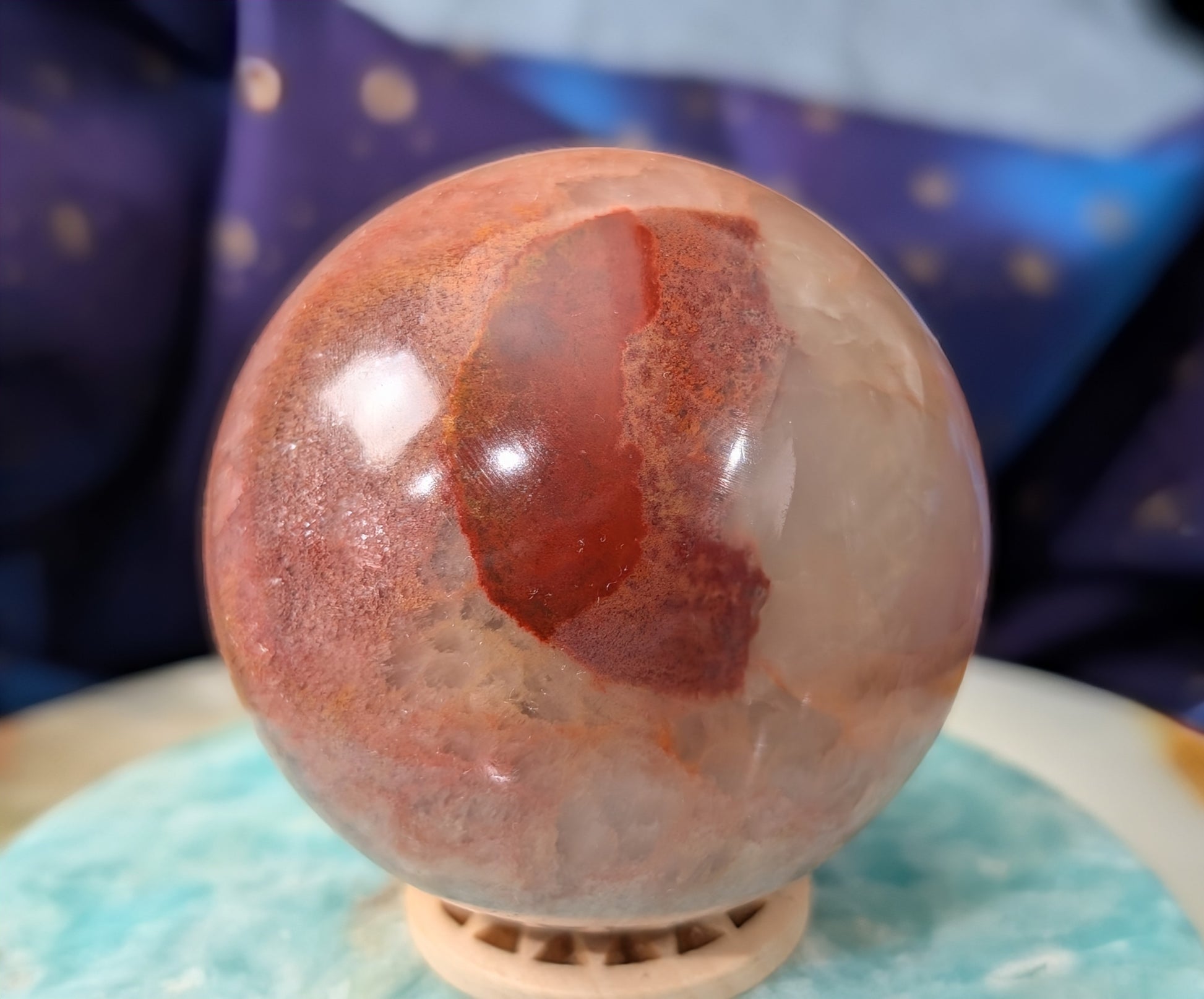 Juicy Peach Calcite Sphere