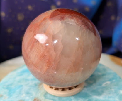 Juicy Peach Calcite Sphere