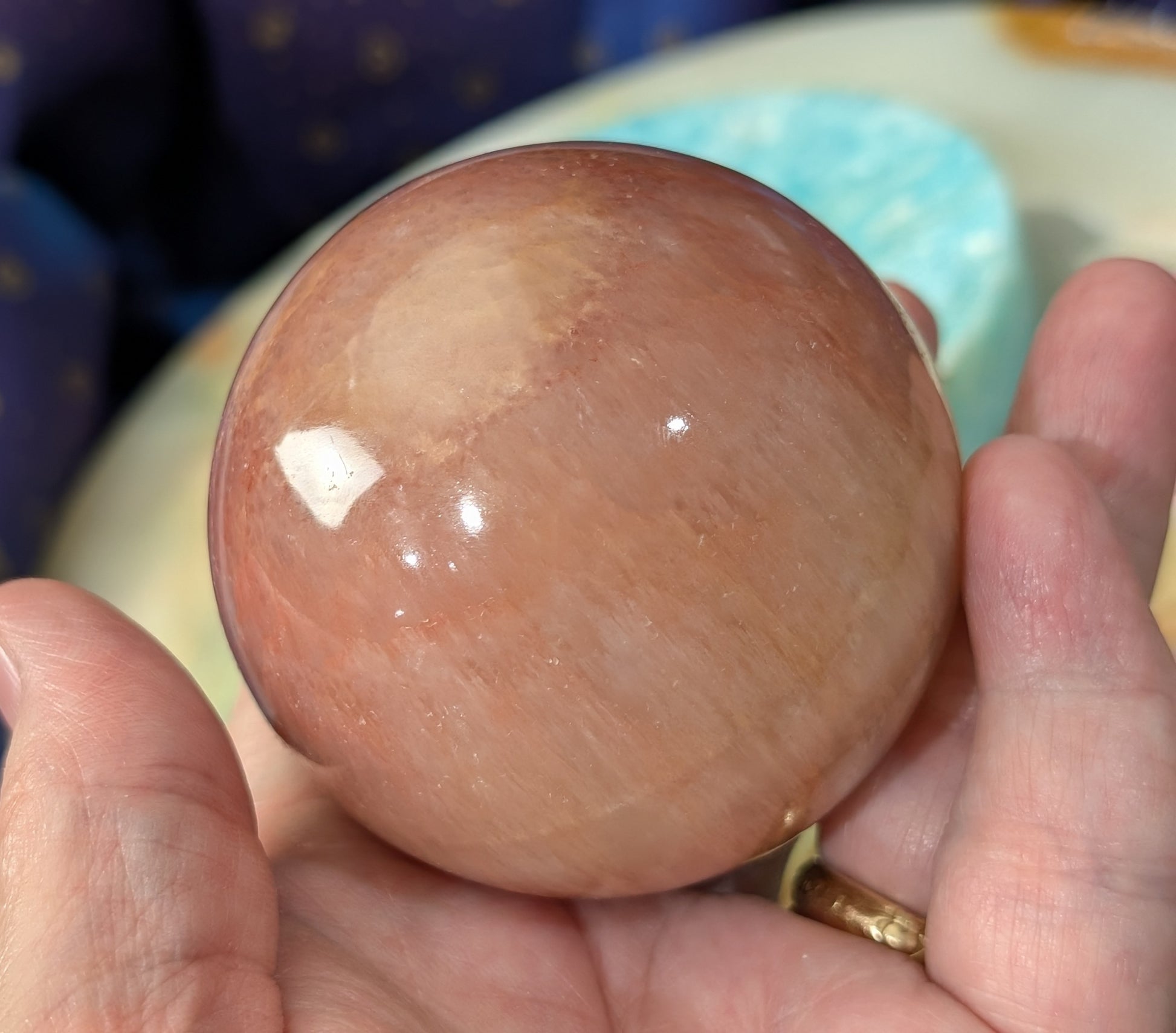 Juicy Peach Calcite Sphere