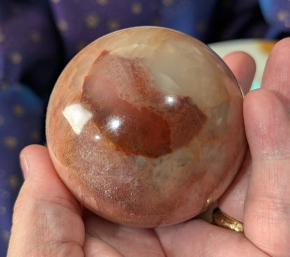 Juicy Peach Calcite Sphere