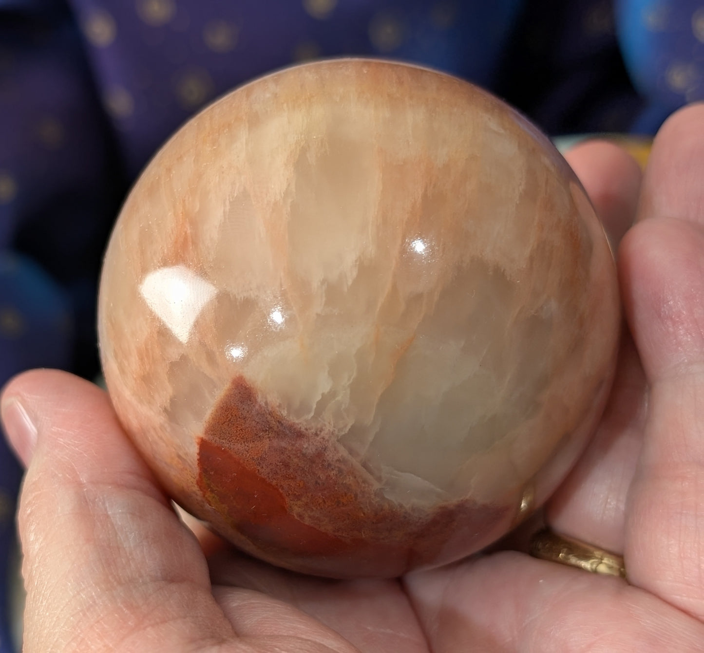 Juicy Peach Calcite Sphere