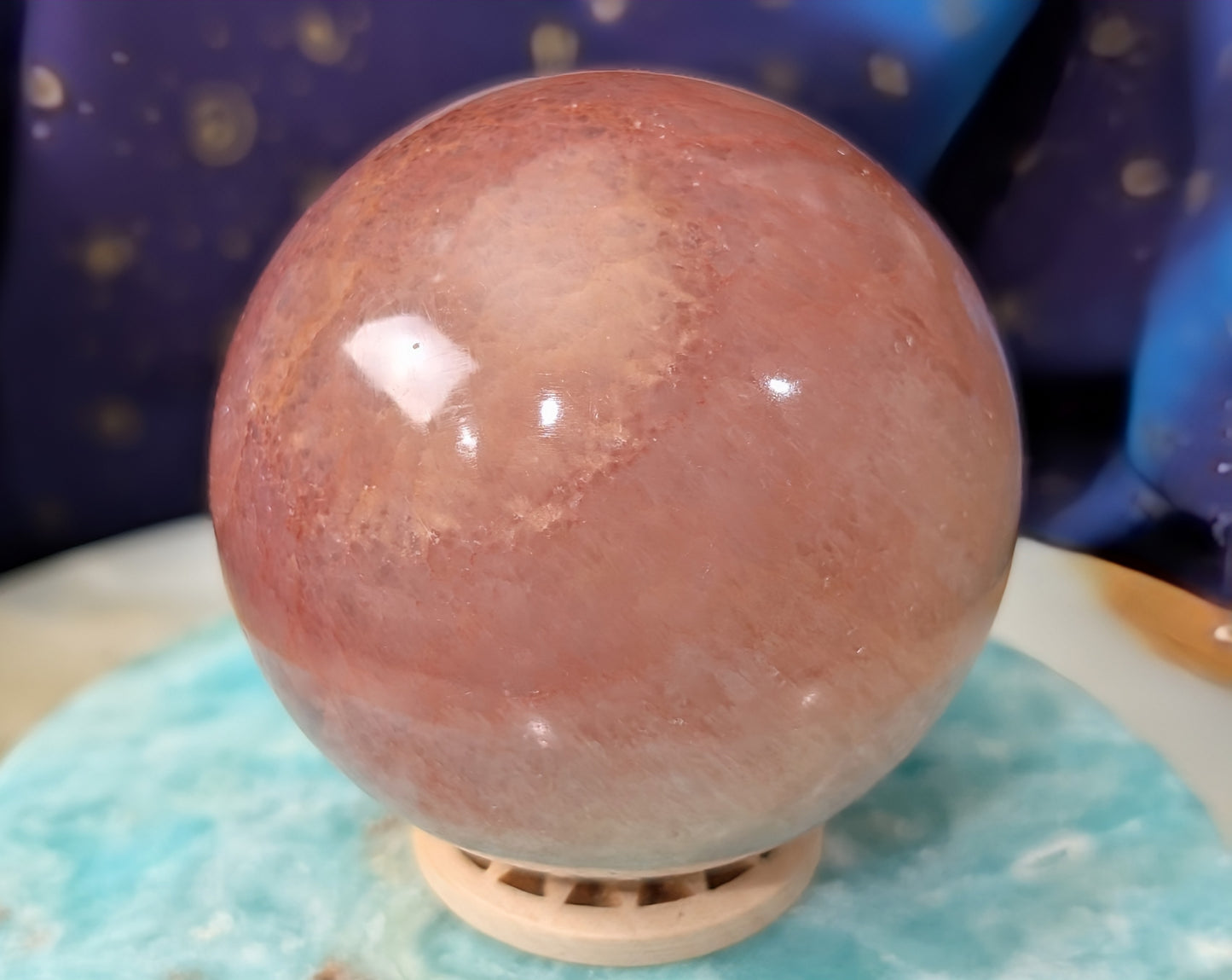 Juicy Peach Calcite Sphere