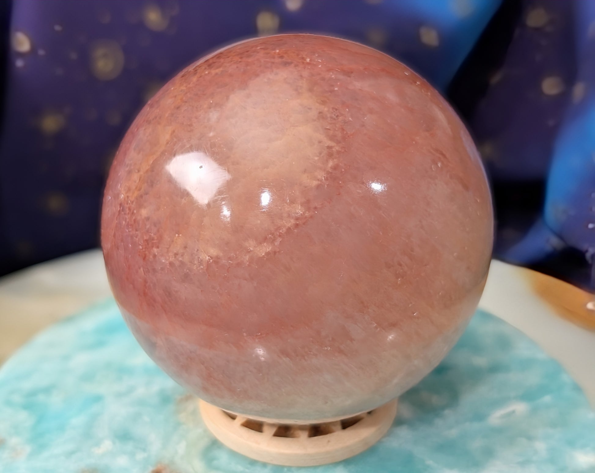 Juicy Peach Calcite Sphere