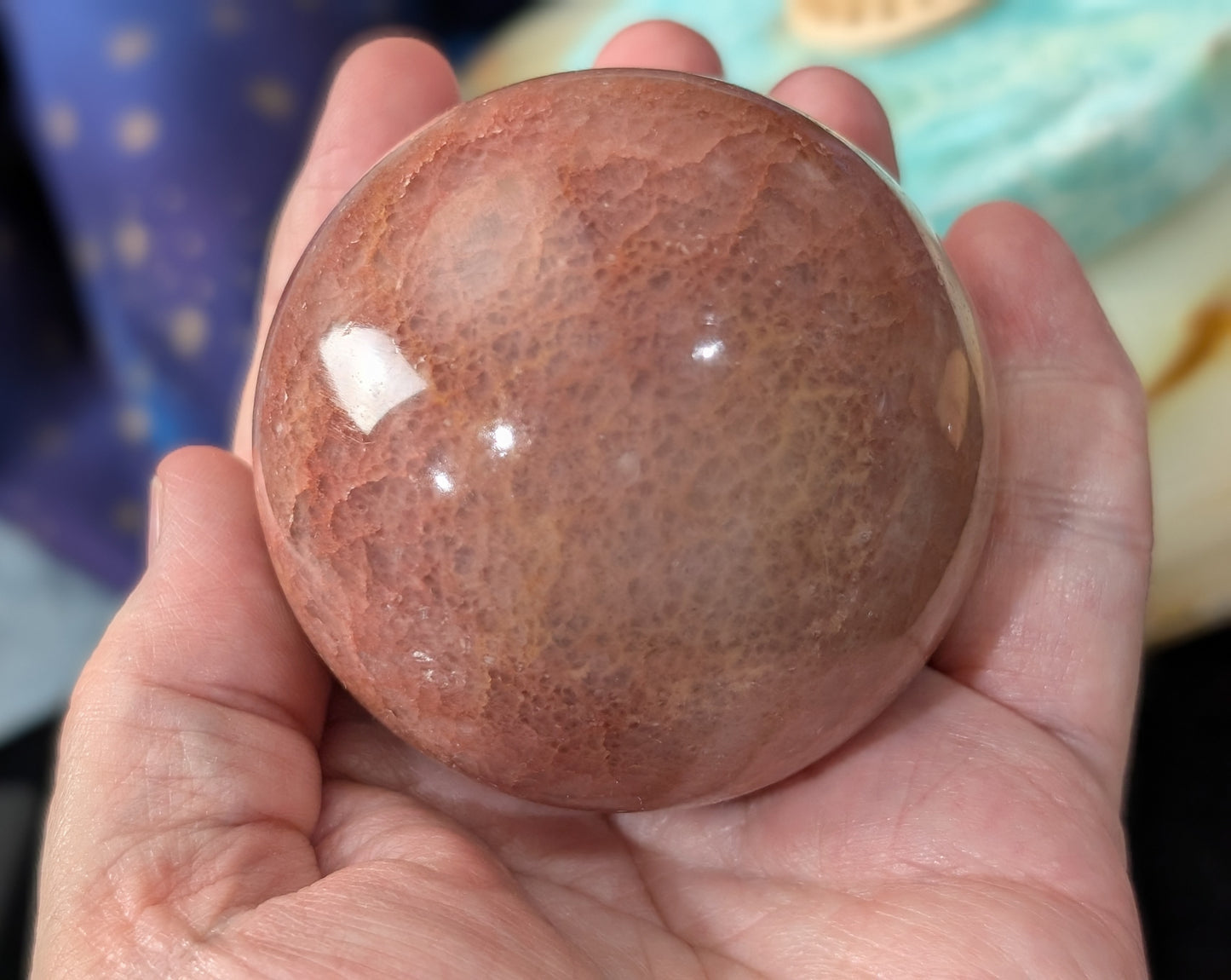 Juicy Peach Calcite Sphere