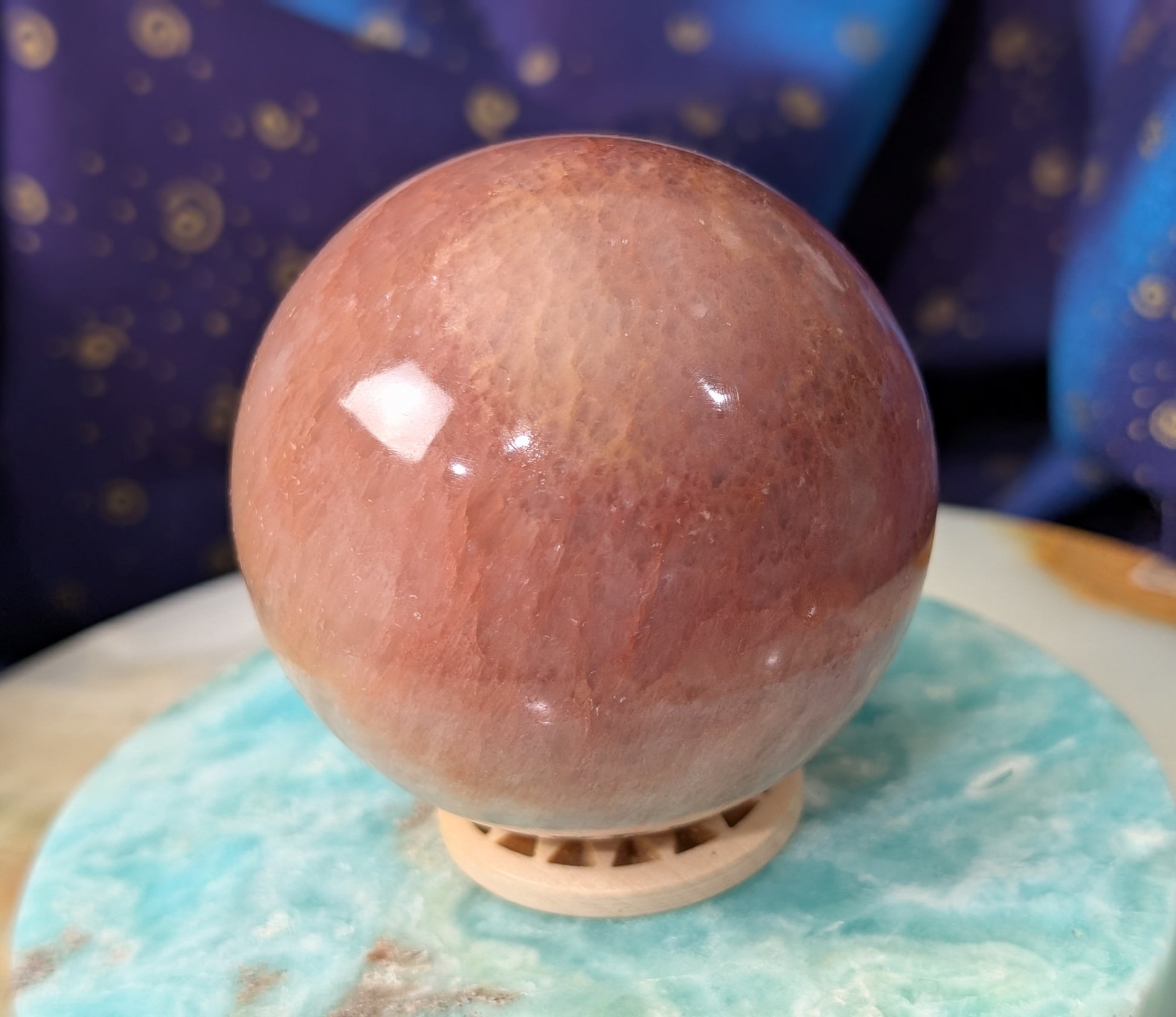 Juicy Peach Calcite Sphere