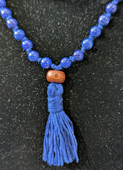 Lapis Lazuli 108 Bead Mala with Jade and Bodhi Seed