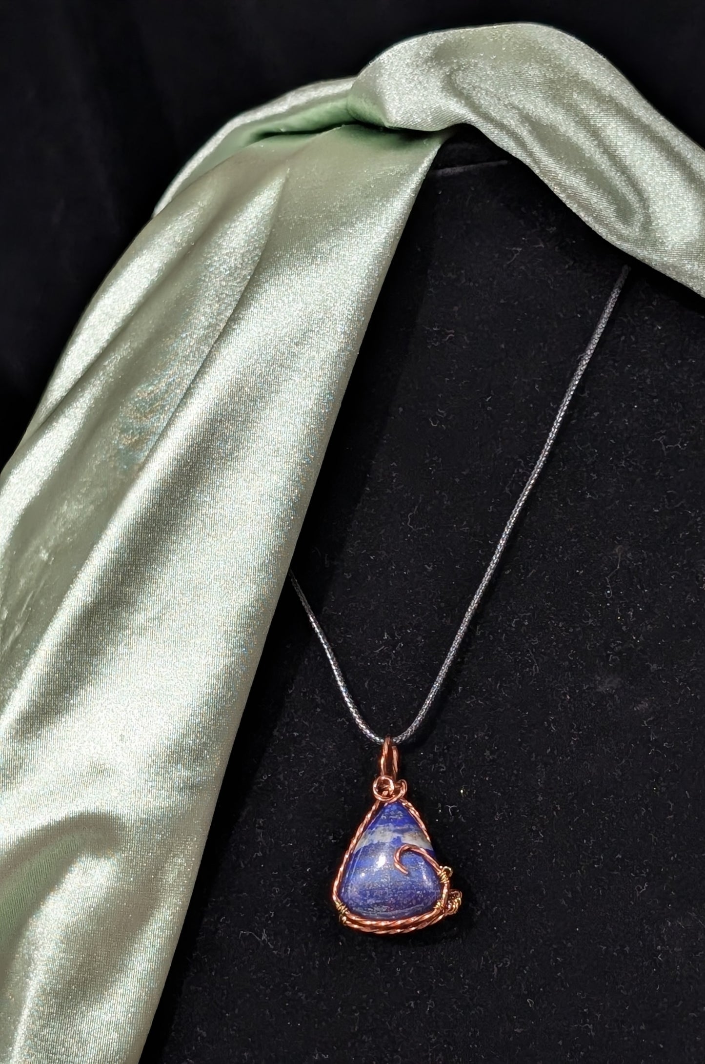 Lapis Lazuli Wire Wrapped Pendant