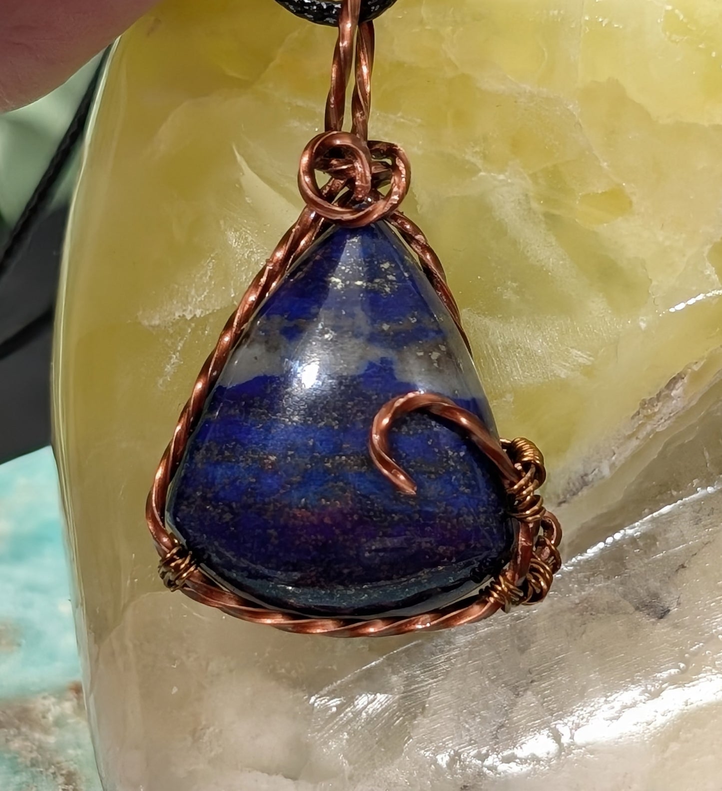 Lapis Lazuli Wire Wrapped Pendant