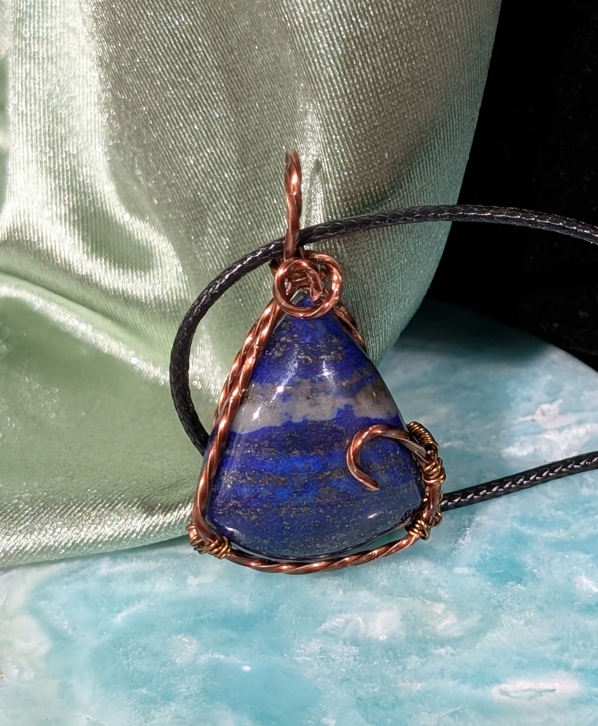 Lapis Lazuli Wire Wrapped Pendant