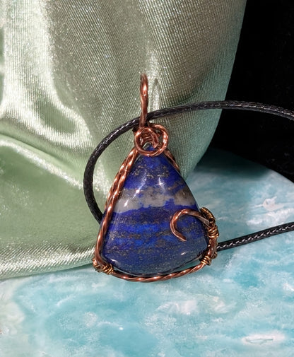 Lapis Lazuli Wire Wrapped Pendant