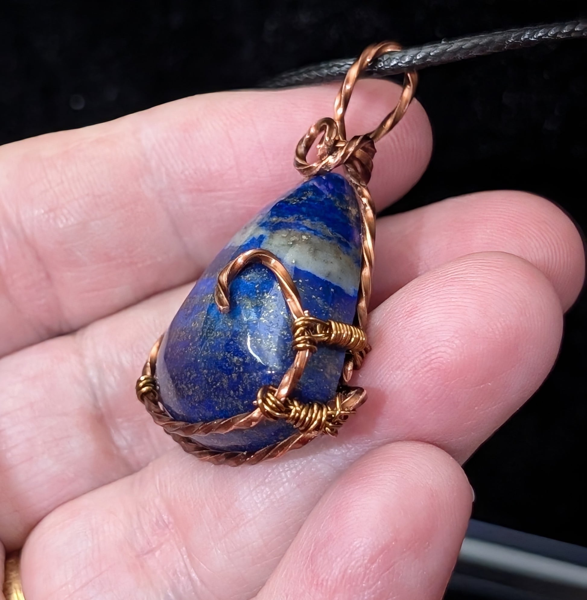 Lapis Lazuli Wire Wrapped Pendant