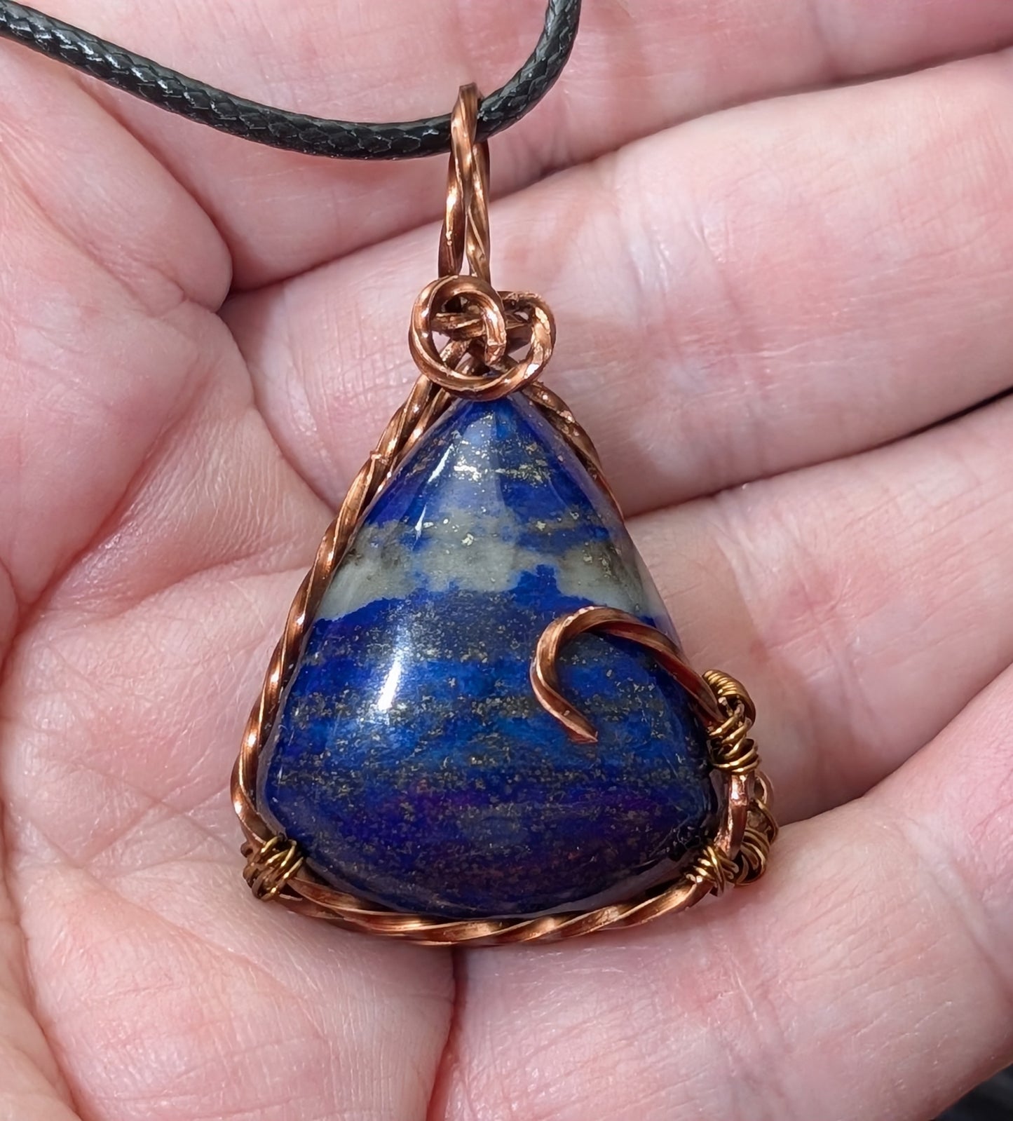 Lapis Lazuli Wire Wrapped Pendant