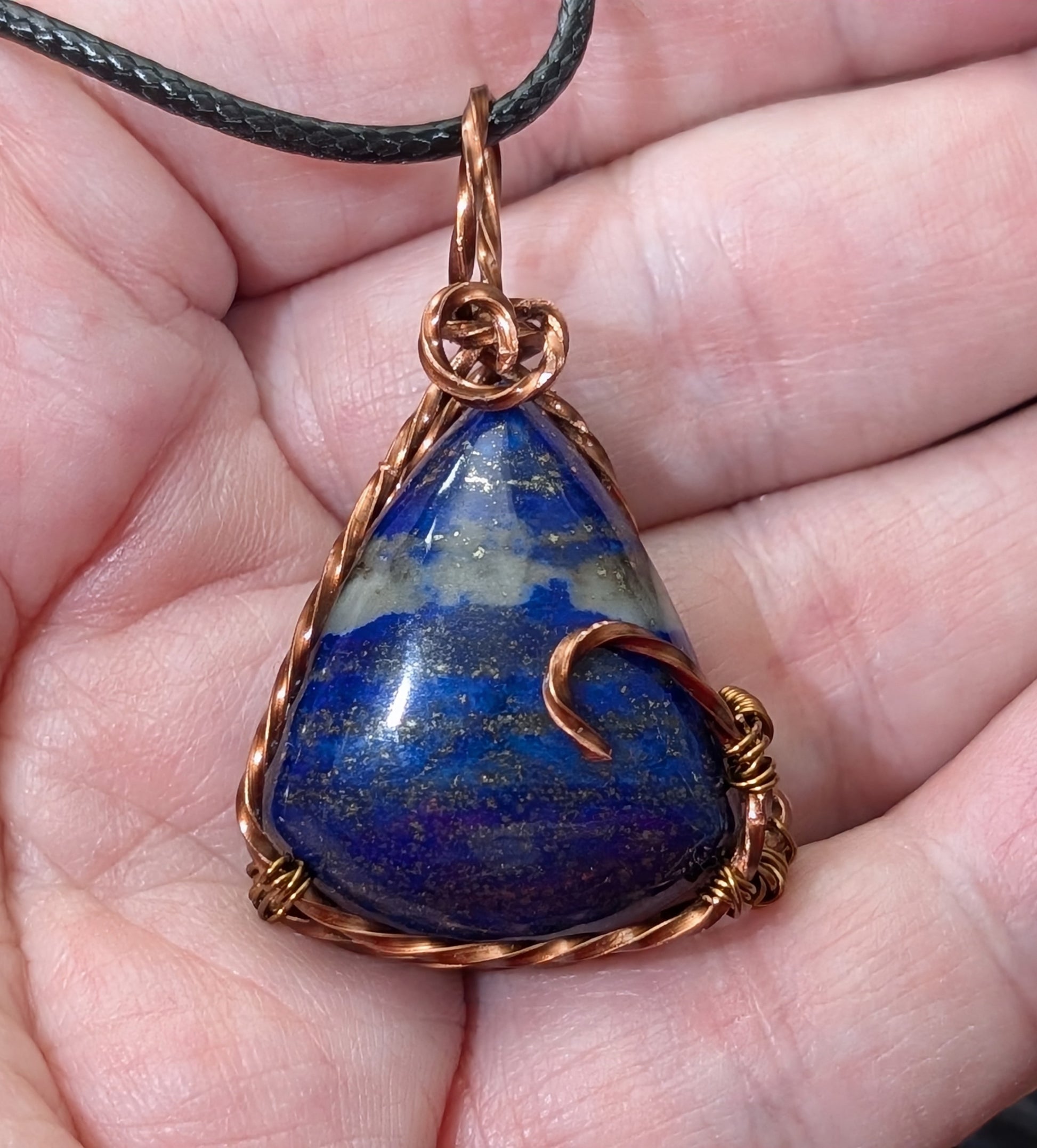 Lapis Lazuli Wire Wrapped Pendant