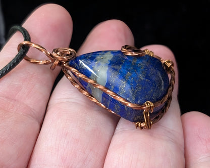 Lapis Lazuli Wire Wrapped Pendant