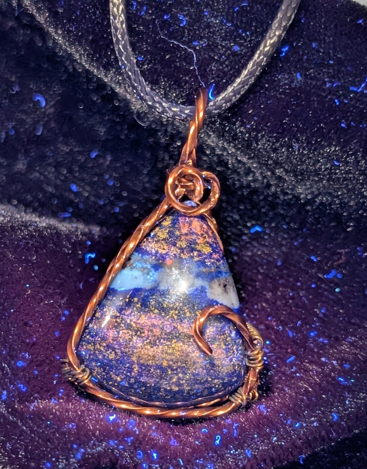 Lapis Lazuli Wire Wrapped Pendant
