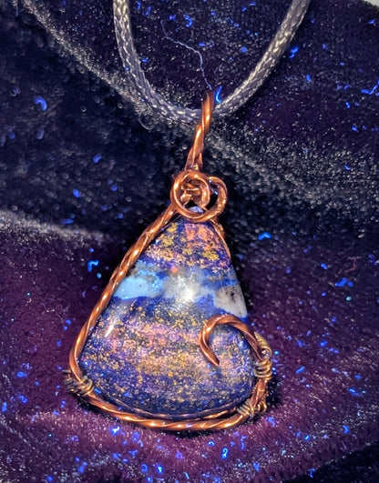 Lapis Lazuli Wire Wrapped Pendant