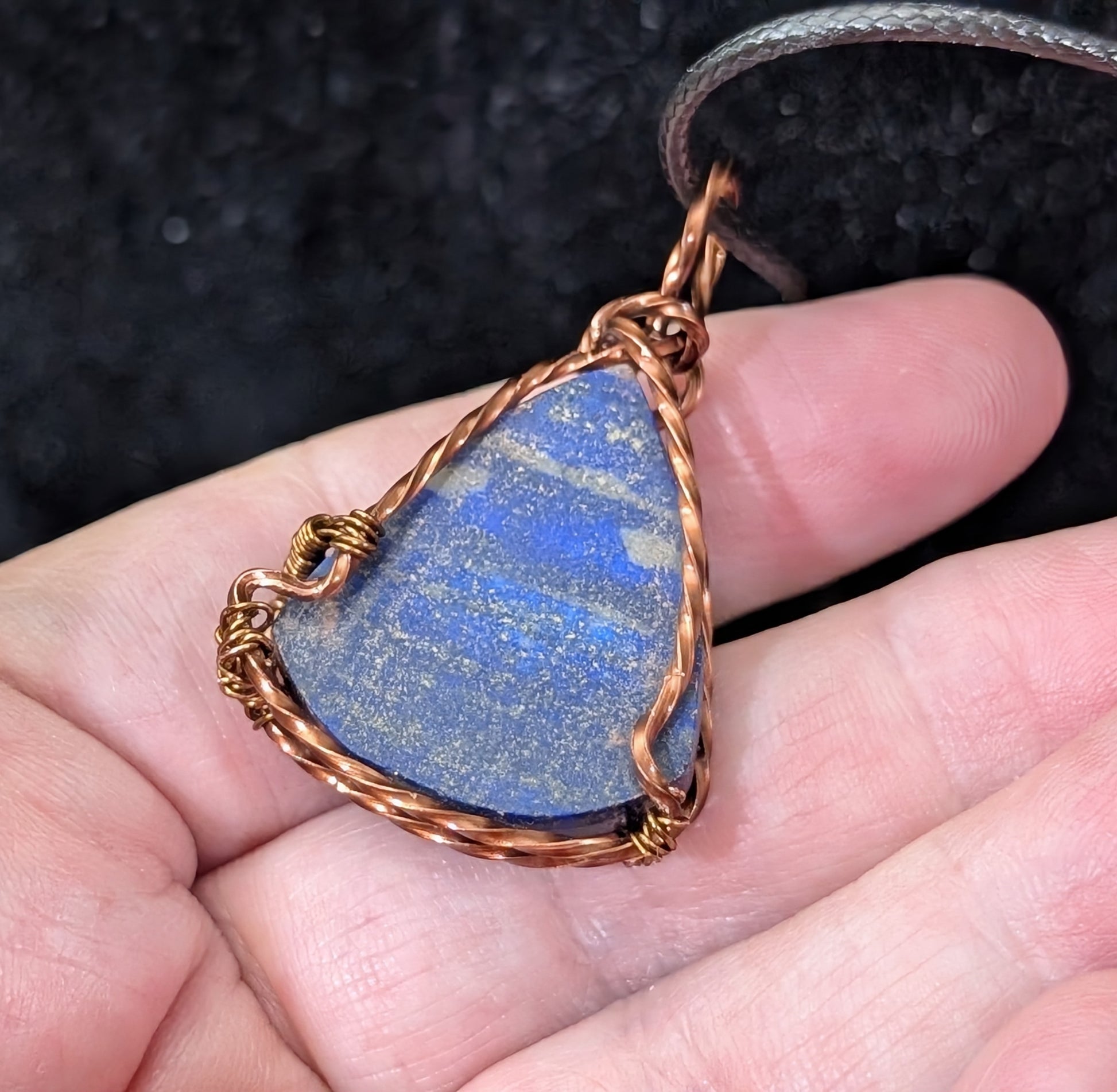 Lapis Lazuli Wire Wrapped Pendant