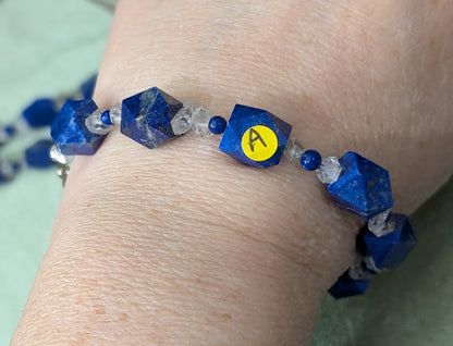 Lapis and Herkimer Diamond Bracelet
