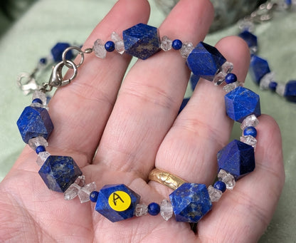 Lapis and Herkimer Diamond Bracelet